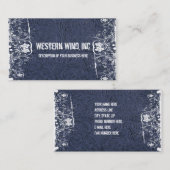 Carte de visite de cuir usiné par bleu et de (Devant / Derrière)