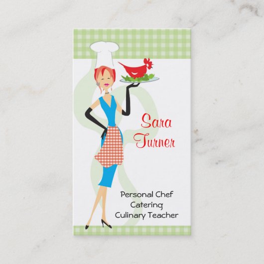Carte de visite de cuisine de chef de nourriture (Devant)