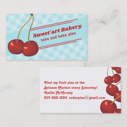 Carte de visite de cuisson de boulangerie de (Devant / Derrière)