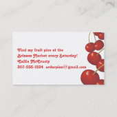 Carte de visite de cuisson de boulangerie de (Dos)