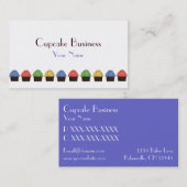 Carte de visite de cupcake bleu rouge simple (Devant / Derrière)