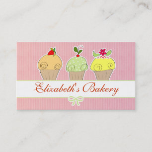 carte de visite de cupcakes de boulangerie