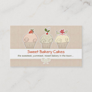 carte de visite de cupcakes moderne