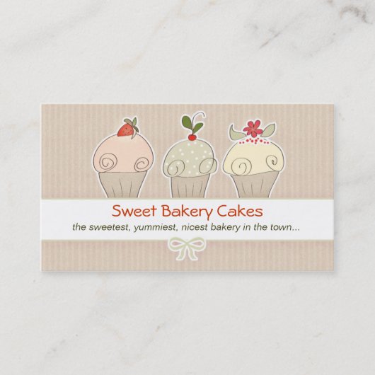 carte de visite de cupcakes moderne (Devant)