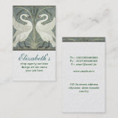 carte de visite de cygnes en couple (Devant / Derrière)