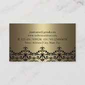 Carte de visite de Damas Elegant Gold & Black (Dos)
