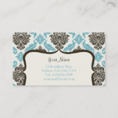 carte de visite de damassé (bleu/brun) (Dos)