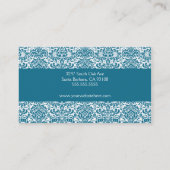 Carte de visite de damassé de bleu et de blanc de (Dos)