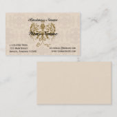 Carte de visite de damassé de crème et d'or (Devant / Derrière)