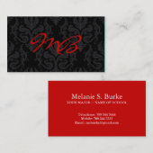 Carte de visite de damassé de monogramme (Devant / Derrière)