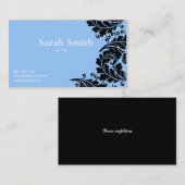 Carte de visite de damassé de Paisley de bleu de (Devant / Derrière)