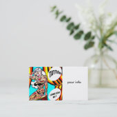 carte de visite de dame tatoué par blonde (Debout devant)