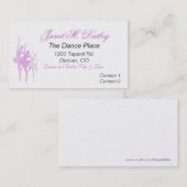 Carte de visite de danse (Devant / Derrière)