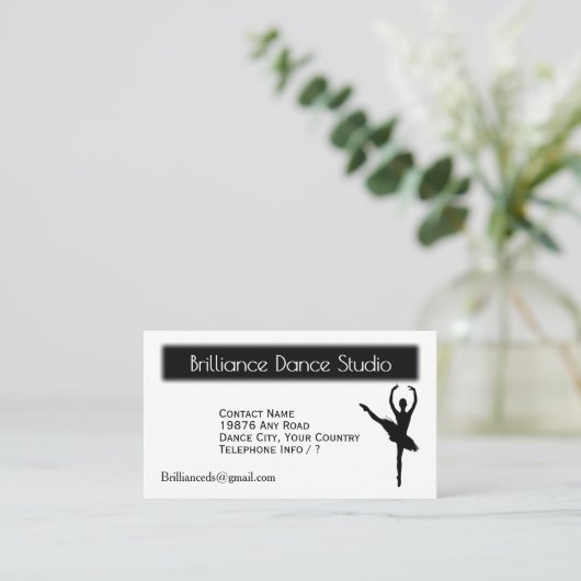 Carte de visite de danse de ballet double côté (Debout devant)