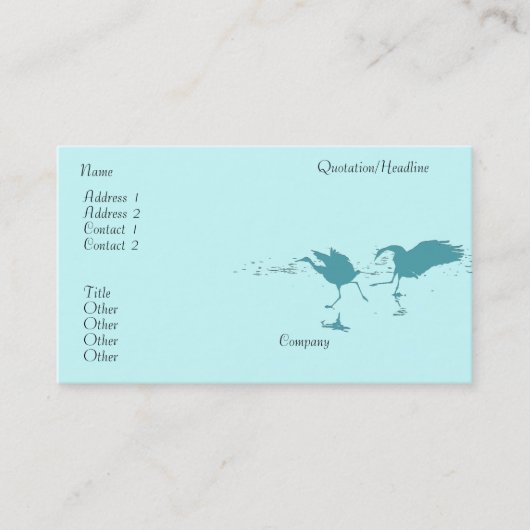 Carte de visite de danse de grues (Devant)