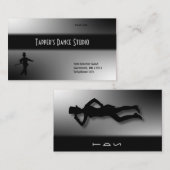 Carte de visite de danse de robinet - argent noir (Devant / Derrière)