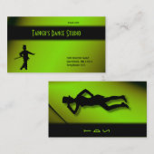 Carte de visite de danse Tap - Noir n Vert (Devant / Derrière)