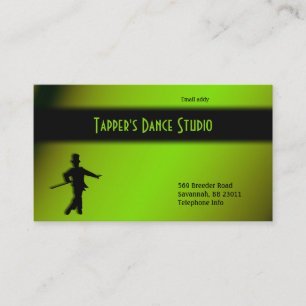 Carte de visite de danse Tap - Noir n Vert