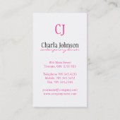 CARTE DE VISITE DE DANSEUR (Dos)