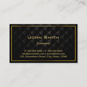 Carte de visite de Dark Luxe Gold Border Economist