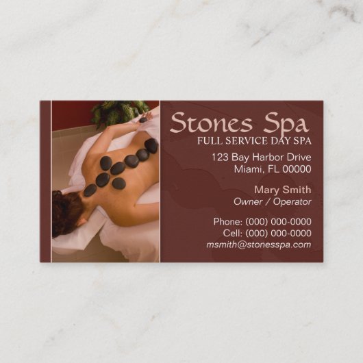 Carte de visite de Day Spa (Devant)