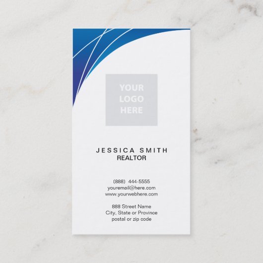 Carte de visite de  de balais bleu (Dos)