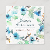 Carte de visite de  de couronnes florales d'aquare (Devant)