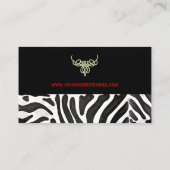 Carte de visite de ~ de piano à queue de zèbre (Dos)