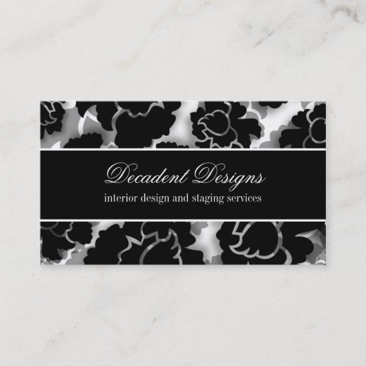 Carte de visite de décadence florale Grunge (Devant)