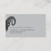 Carte de visite de décalage de tête en gras modern (Dos)