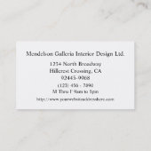 Carte de visite de Deco Retro Swirl Lime Company (Dos)