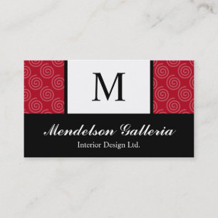 Carte de visite de Deco Retro Swirl Red Company