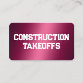 Carte de visite de décollage de la construction (Devant)