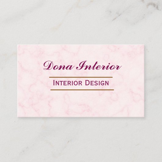 Carte de visite de décorateur d'intérieur (Devant)