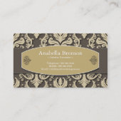 Carte de visite de décorateur intérieur de damassé (Dos)