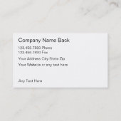 Carte de visite de décoration (Dos)