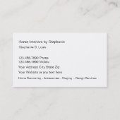 Carte de visite de décoration à la maison (Dos)