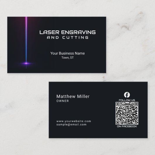 Carte de visite de découpe de gravure laser (Devant / Derrière)