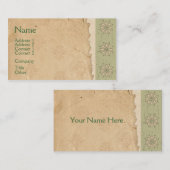 Carte de visite de découpe florale primitive (Devant / Derrière)