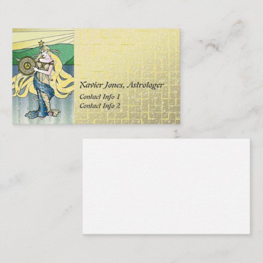 carte de visite de déesse d'astrologie personnalis (Devant / Derrière)