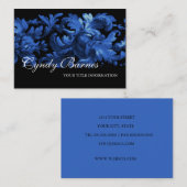 Carte de visite de défilement Acanthus bleu et noi (Devant / Derrière)