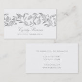 Carte de visite de défilement gris feuille (Devant / Derrière)