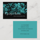 Carte de visite de défilement turquoise et noir Ac (Devant / Derrière)