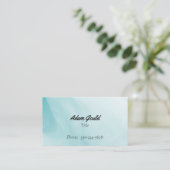 Carte de visite de dégradé bleu minimaliste (Debout devant)