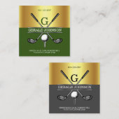 Carte de visite de dégradé d'or simple et personna (Devant / Derrière)