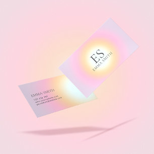 Carte de visite de dégradé monogramme minimal