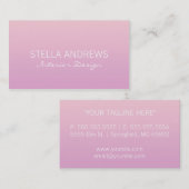 Carte de visite de dégradé Ombre rose simple (Devant / Derrière)