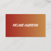 Carte de visite de dégradé orange (Devant)