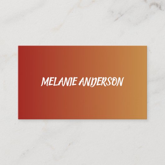Carte de visite de dégradé orange (Devant)