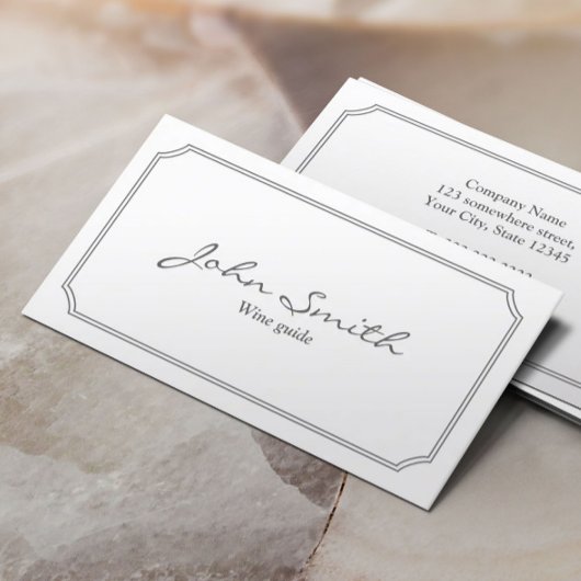 Carte de visite de dégustation de vin blanc classi